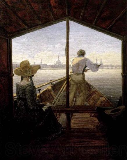 Carl Gustav Carus A Gondola on the Elbe near Dresden